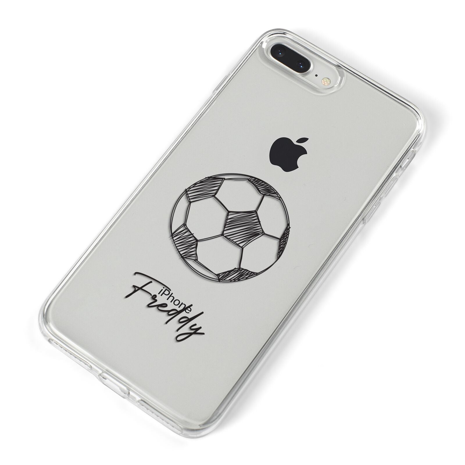 Custom Football iPhone 8 Plus Bumper Case on Silver iPhone Alternative Image