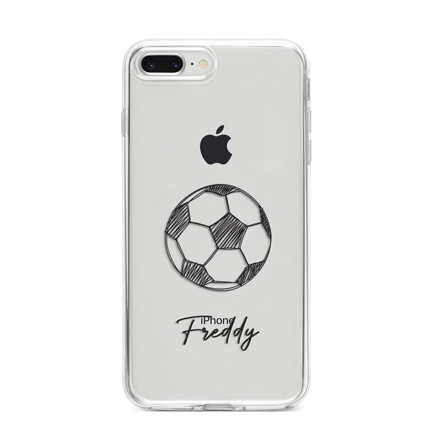 Custom Football iPhone 8 Plus Bumper Case on Silver iPhone