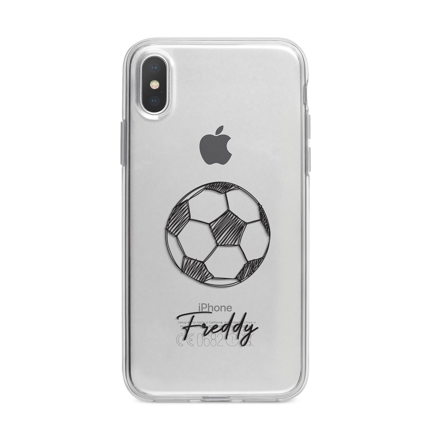 Custom Football iPhone X Bumper Case on Silver iPhone Alternative Image 1