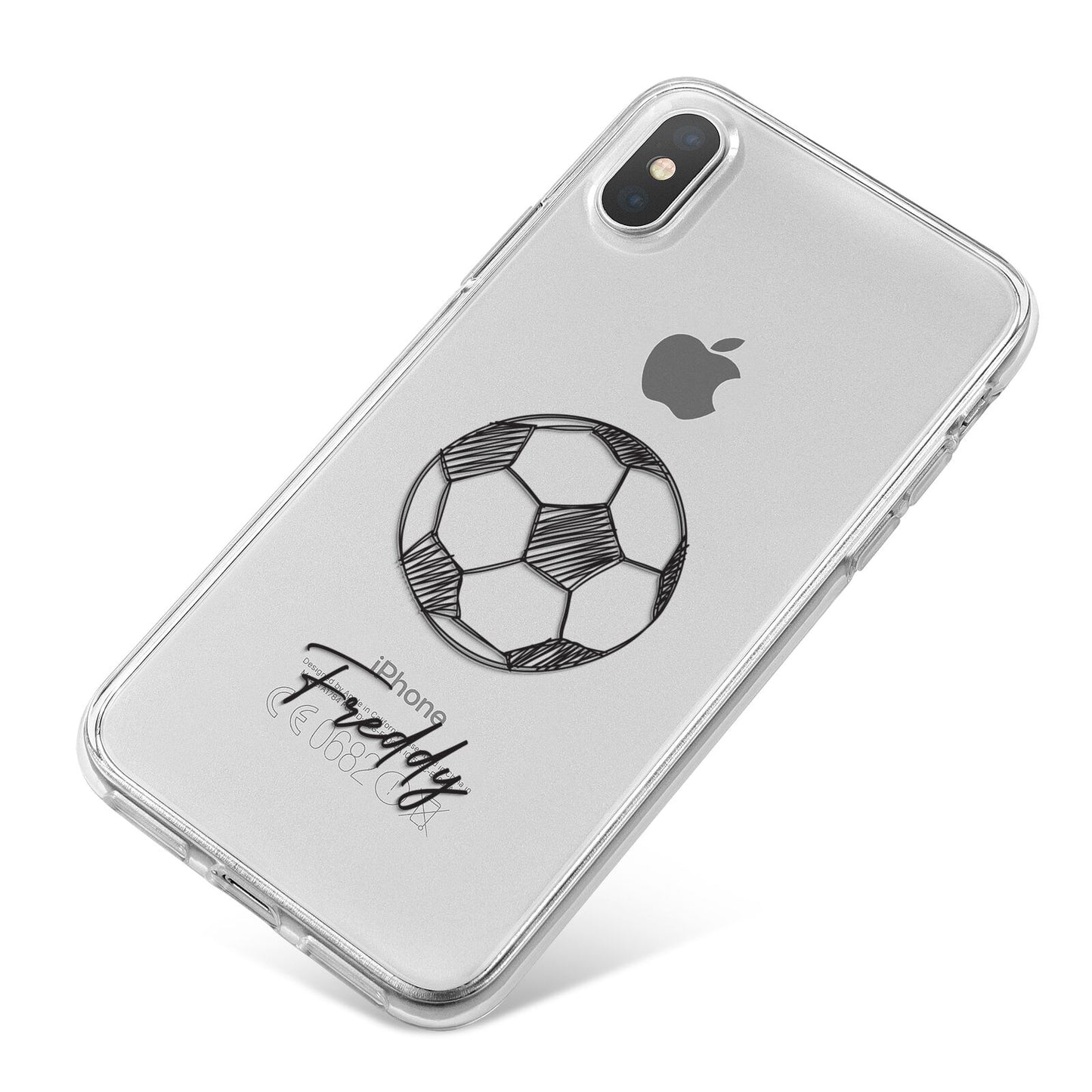 Custom Football iPhone X Bumper Case on Silver iPhone