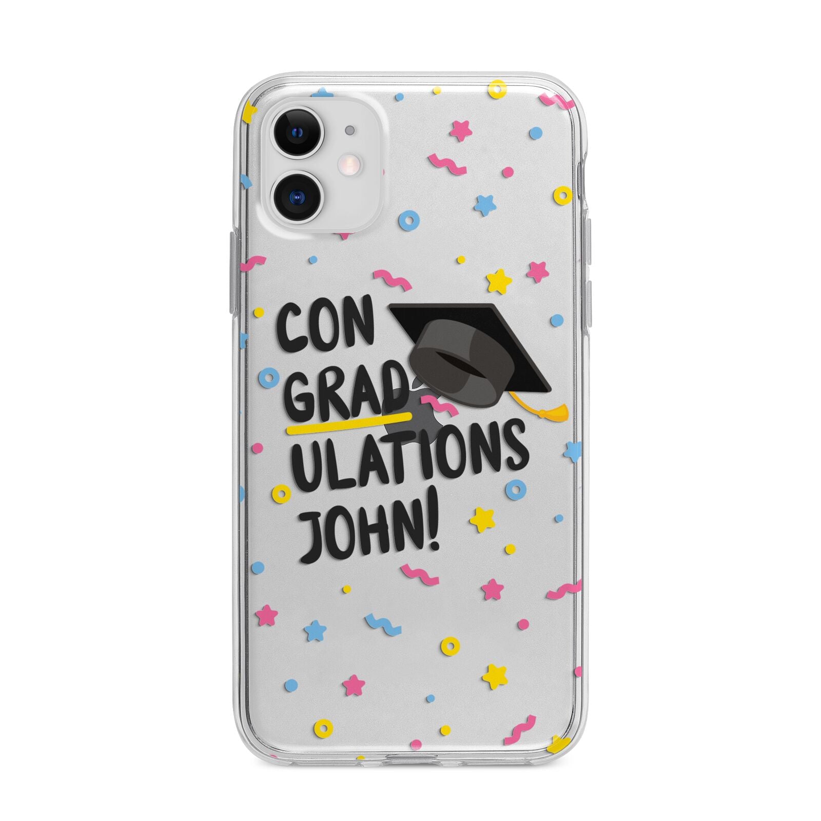Custom Graduation Apple iPhone 11 in White with Bumper Case