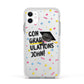 Custom Graduation Apple iPhone 11 in White with White Impact Case