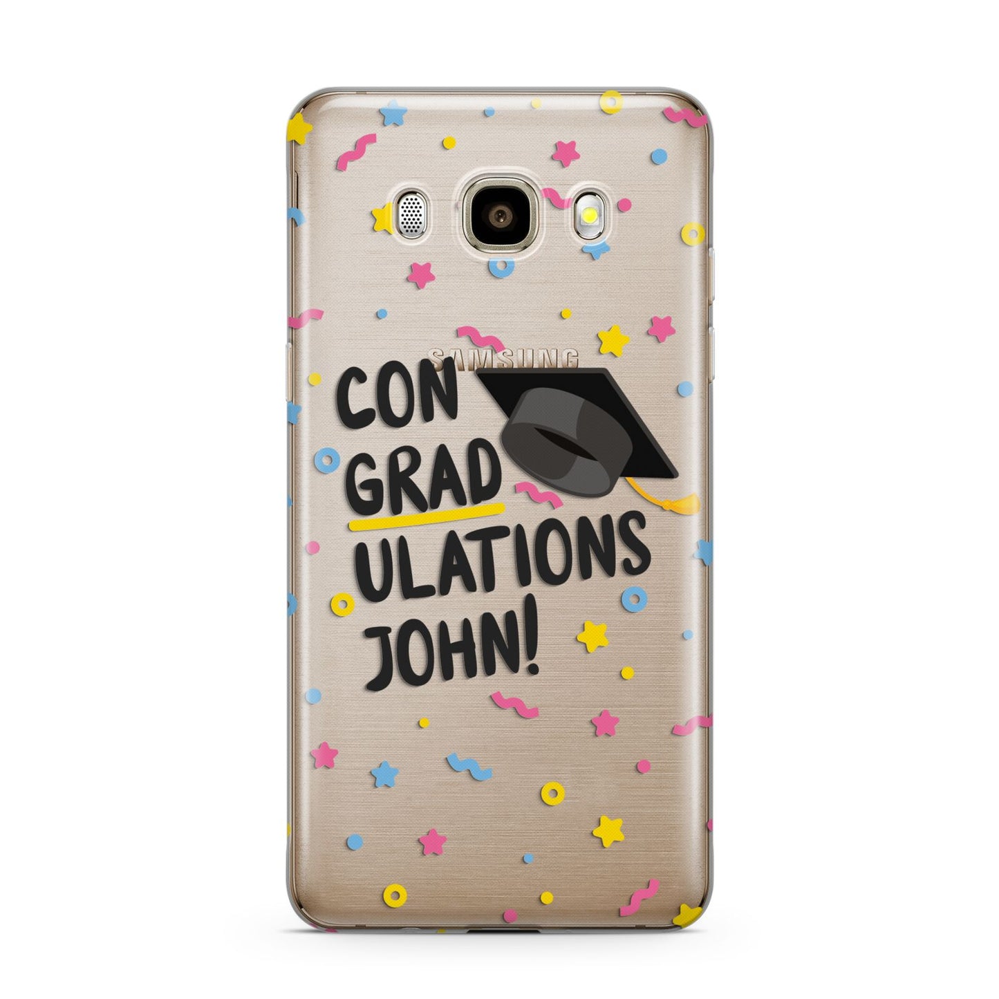Custom Graduation Samsung Galaxy J7 2016 Case on gold phone