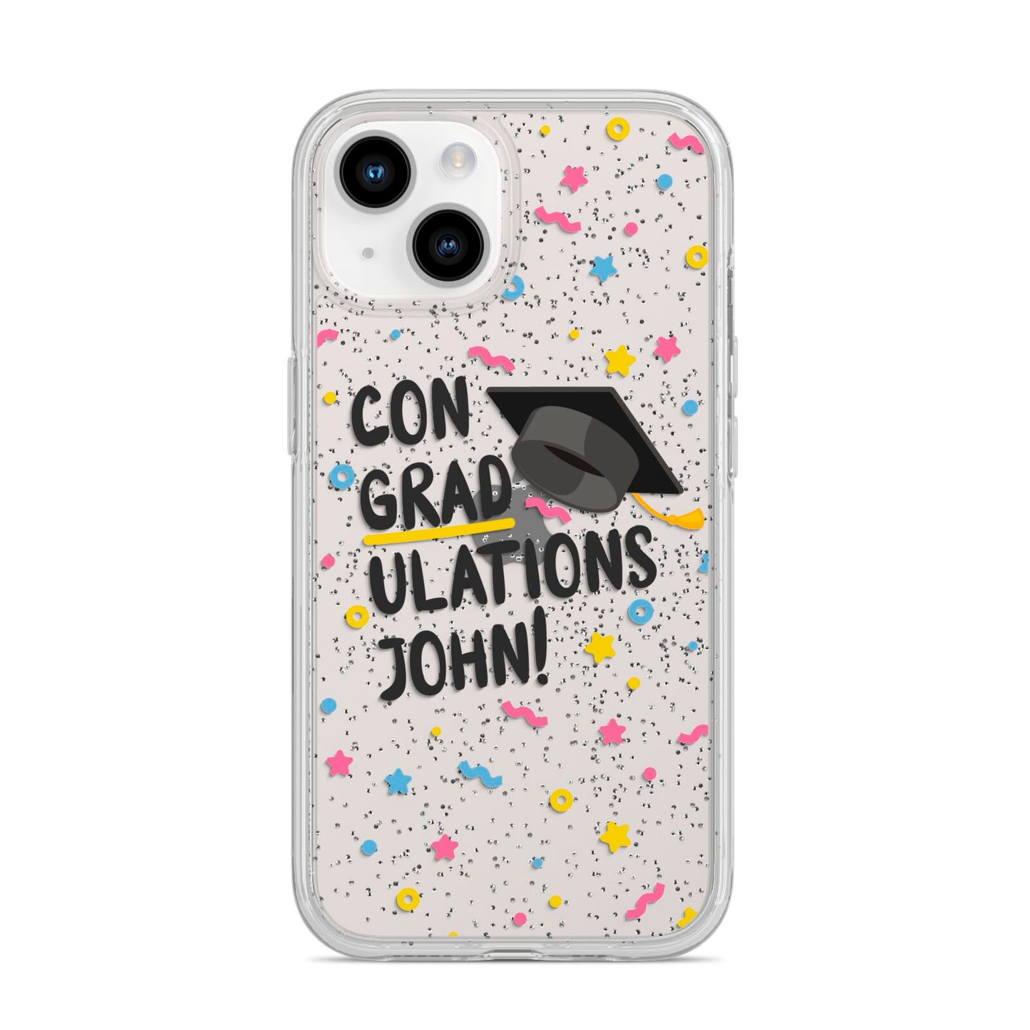 Custom Graduation iPhone 14 Glitter Tough Case Starlight