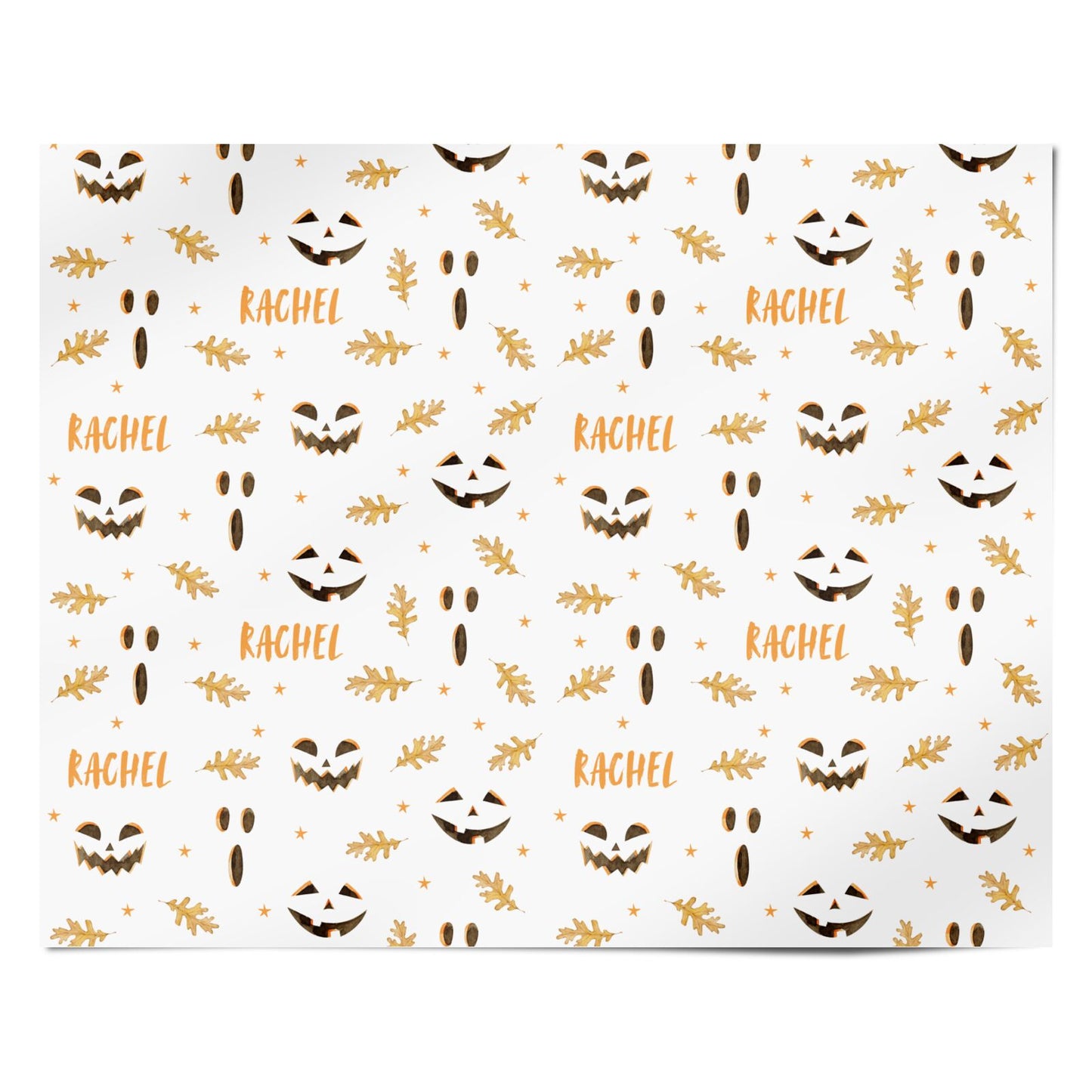 Custom Halloween Pumpkin Face Personalised Wrapping Paper Alternative