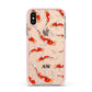 Custom Koi Fish Apple iPhone Xs Impact Case Pink Edge on Gold Phone