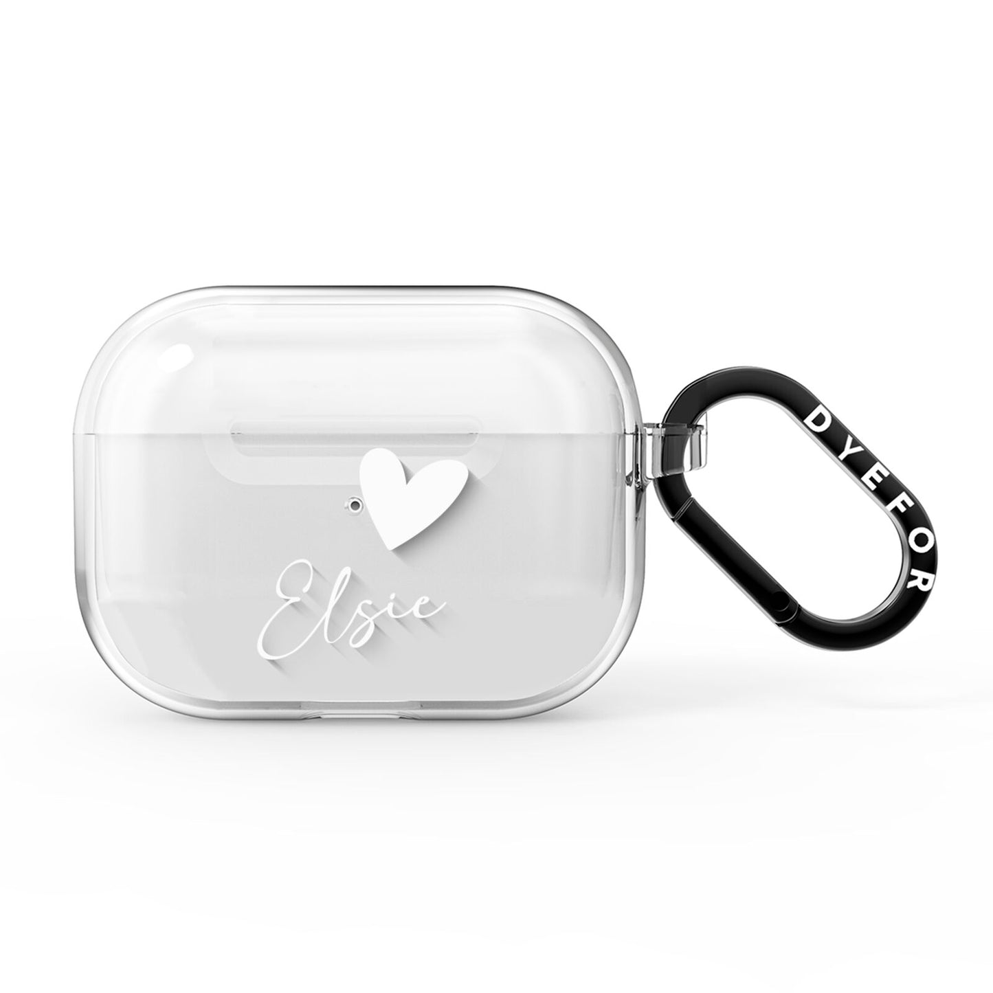 Custom Name Heart AirPods Pro Clear Case