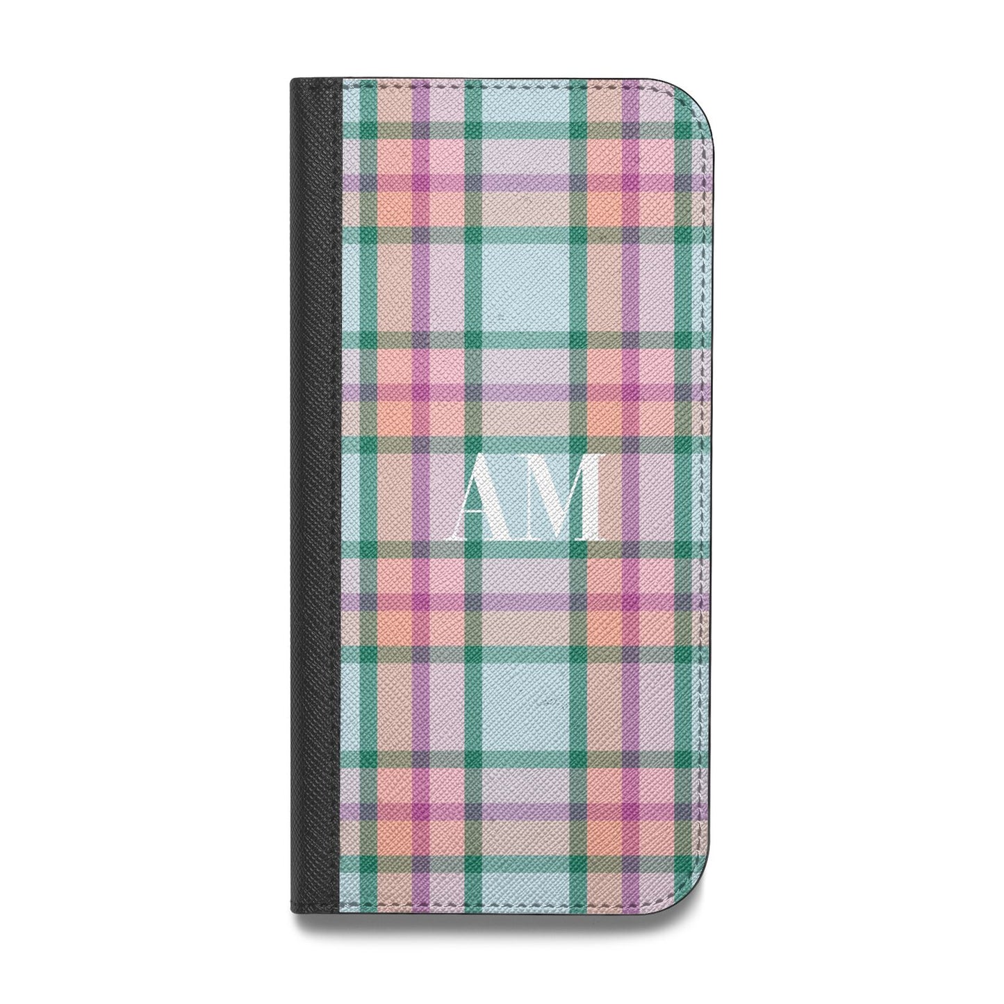 Custom Plaid Vegan Leather Flip Samsung Case
