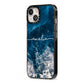 Custom Sea iPhone 13 Black Impact Case Side Angle on Silver phone