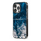 Custom Sea iPhone 13 Pro Black Impact Case Side Angle on Silver phone