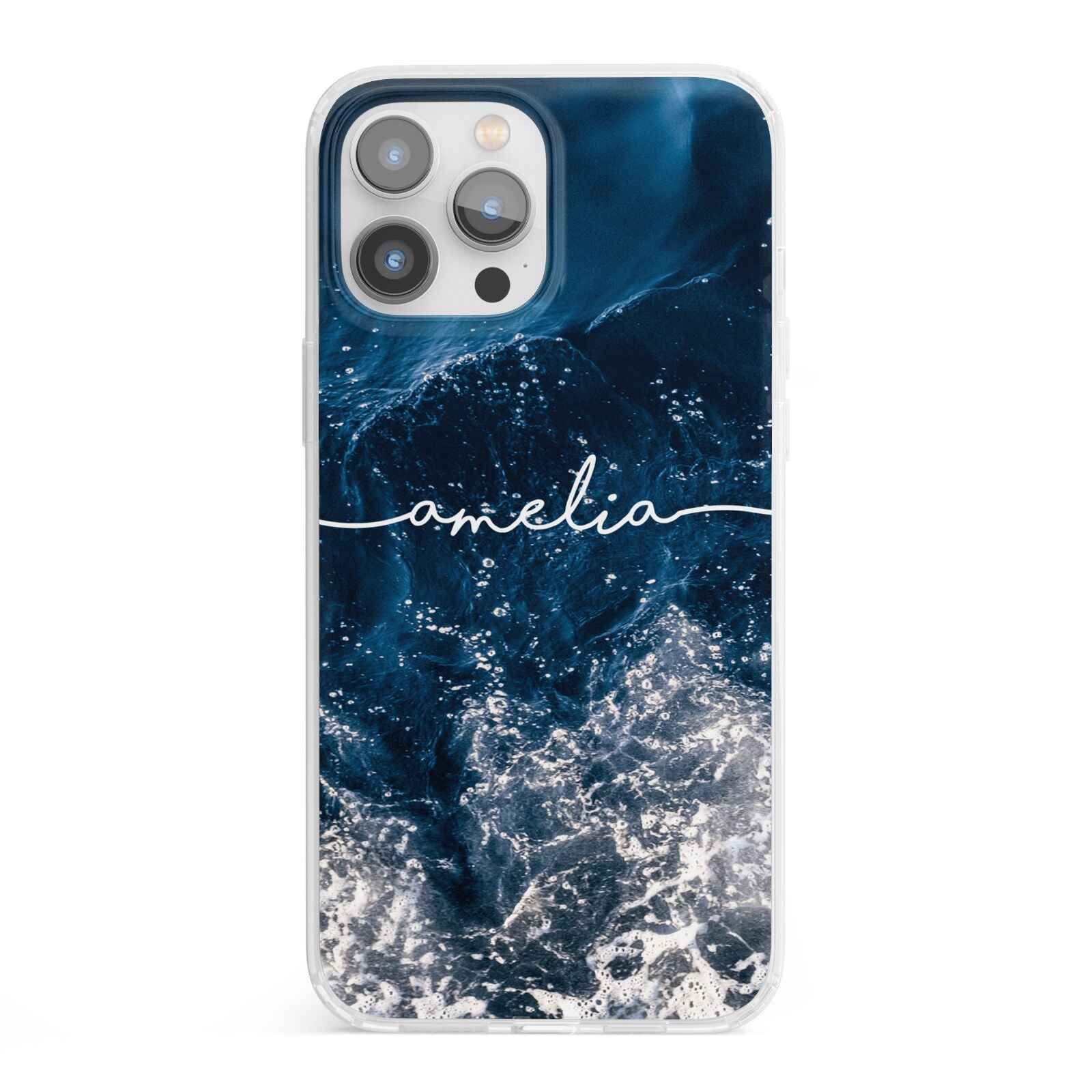 Custom Sea iPhone 13 Pro Max Clear Bumper Case