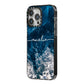 Custom Sea iPhone 14 Pro Max Black Impact Case Side Angle on Silver phone