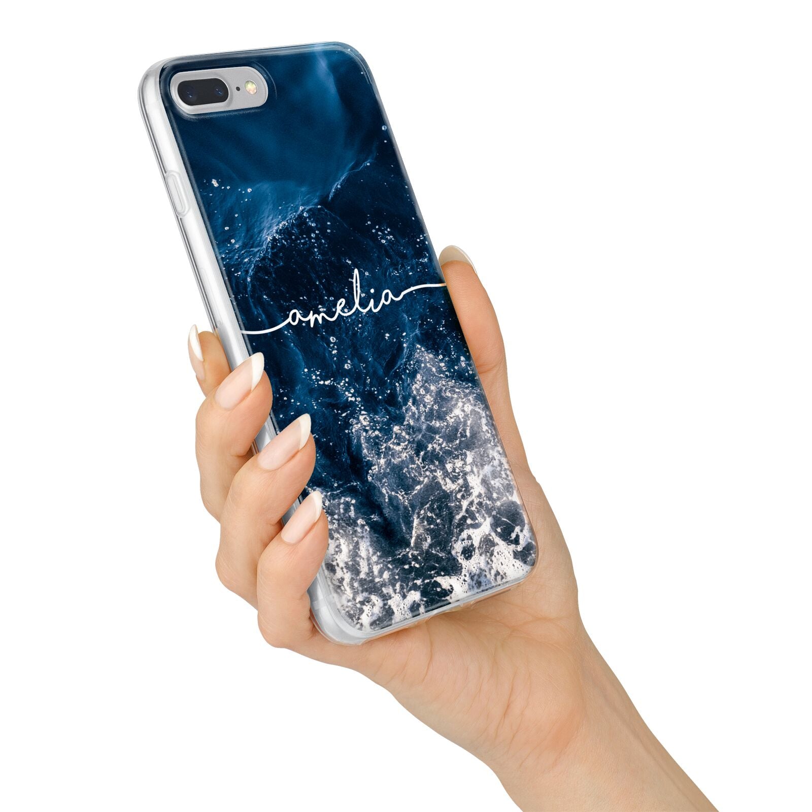 Custom Sea iPhone 7 Plus Bumper Case on Silver iPhone Alternative Image