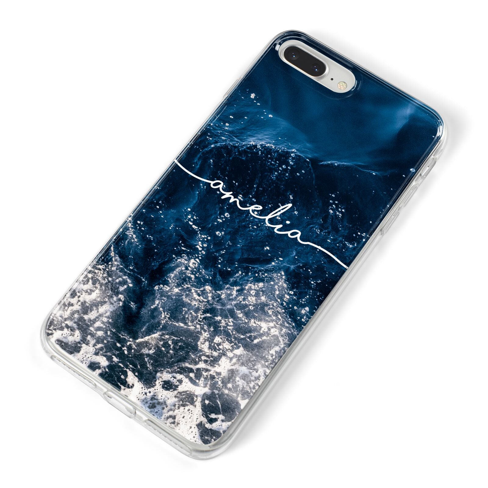Custom Sea iPhone 8 Plus Bumper Case on Silver iPhone Alternative Image