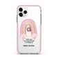 Custom Thank You Teacher Apple iPhone 11 Pro in Silver with Pink Impact Case