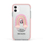 Custom Thank You Teacher Apple iPhone 11 in White with Pink Impact Case