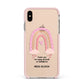 Custom Thank You Teacher Apple iPhone Xs Max Impact Case Pink Edge on Gold Phone
