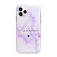 Customisable Name Initial Marble Apple iPhone 11 Pro Max in Silver with Bumper Case