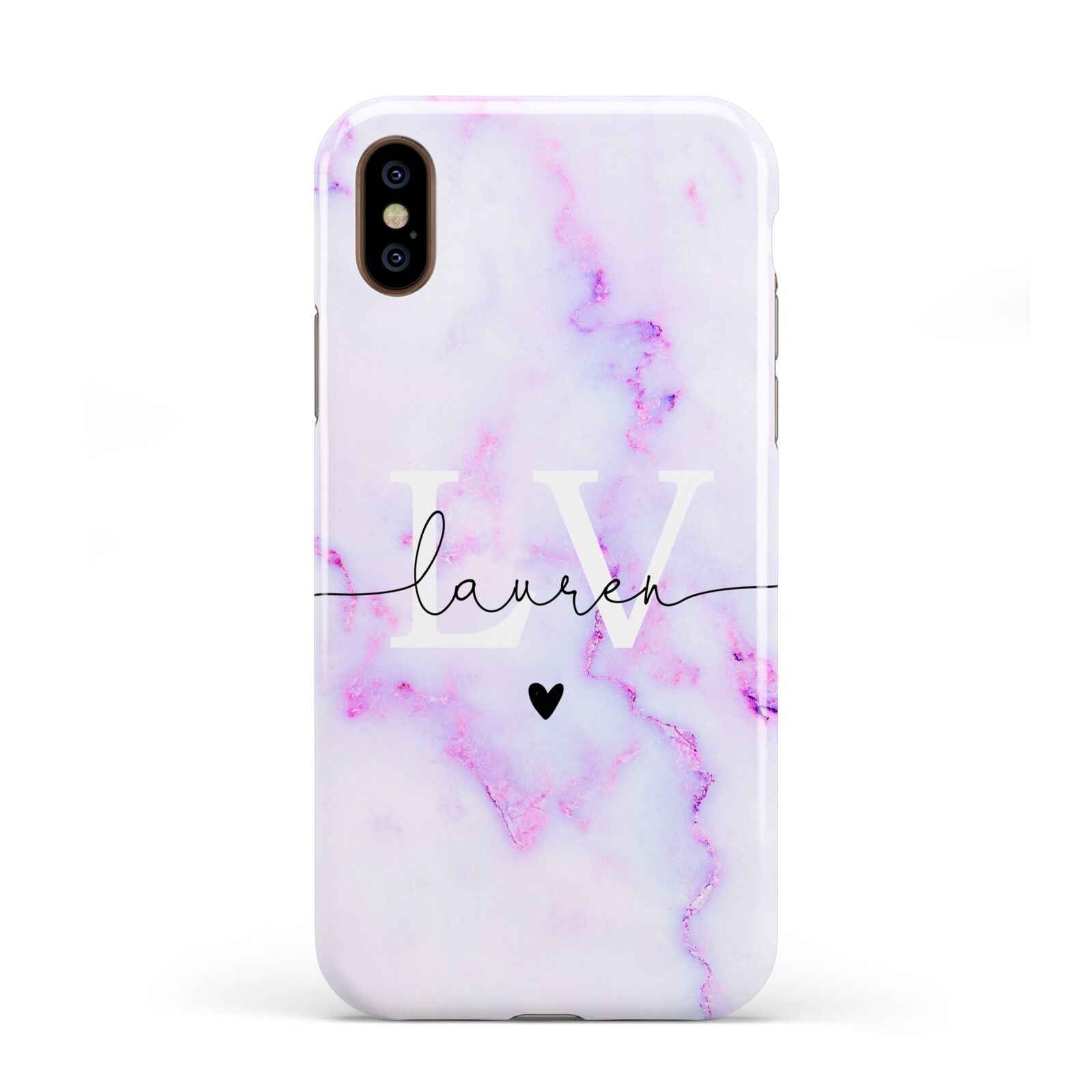 Customisable Name Initial Marble Apple iPhone XS 3D Tough