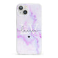 Customisable Name Initial Marble iPhone 13 Clear Bumper Case