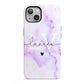 Customisable Name Initial Marble iPhone 13 Full Wrap 3D Tough Case