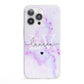 Customisable Name Initial Marble iPhone 13 Pro Clear Bumper Case