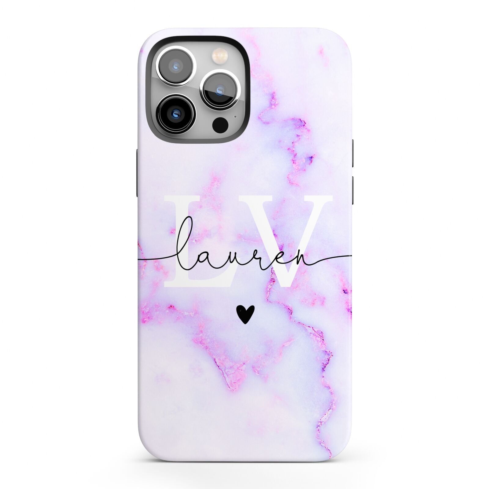 Customisable Name Initial Marble iPhone 13 Pro Max Full Wrap 3D Tough Case