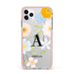 Customised Floral iPhone 11 Pro Max Impact Pink Edge Case