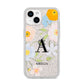 Customised Floral iPhone 14 Glitter Tough Case Starlight
