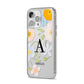 Customised Floral iPhone 14 Pro Max Clear Tough Case Silver Angled Image