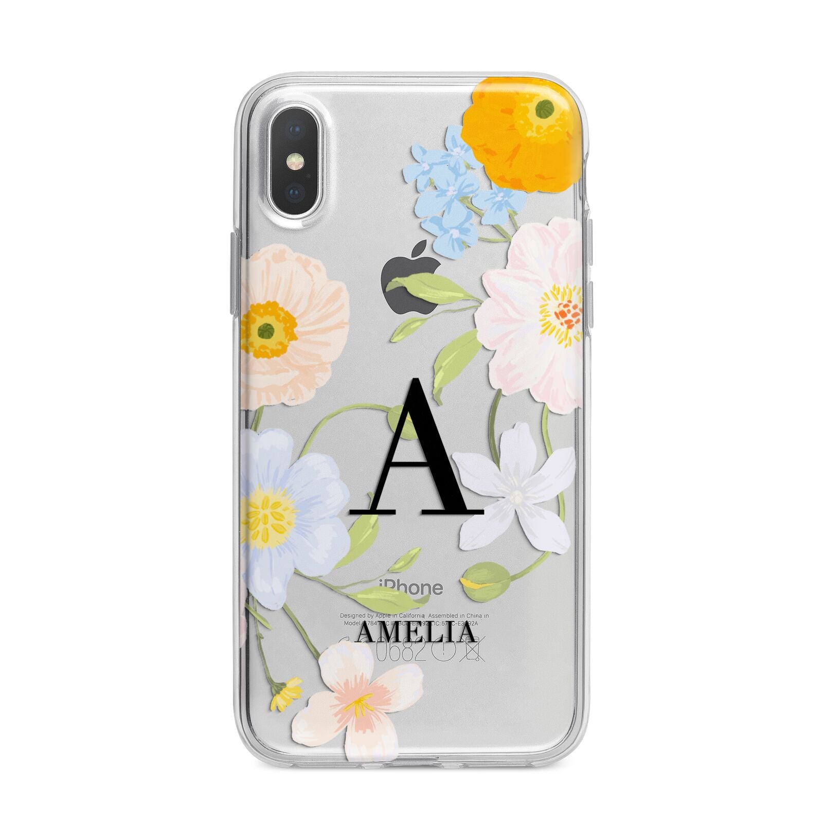 Customised Floral iPhone X Bumper Case on Silver iPhone Alternative Image 1