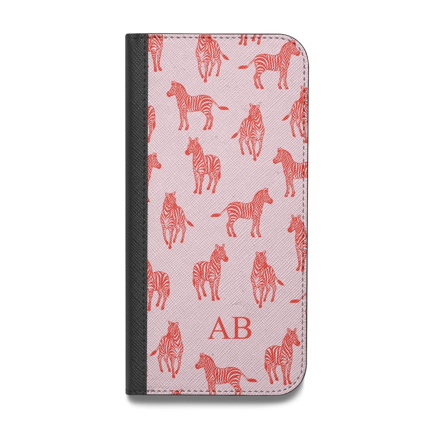 Customised Zebra Vegan Leather Flip Samsung Case