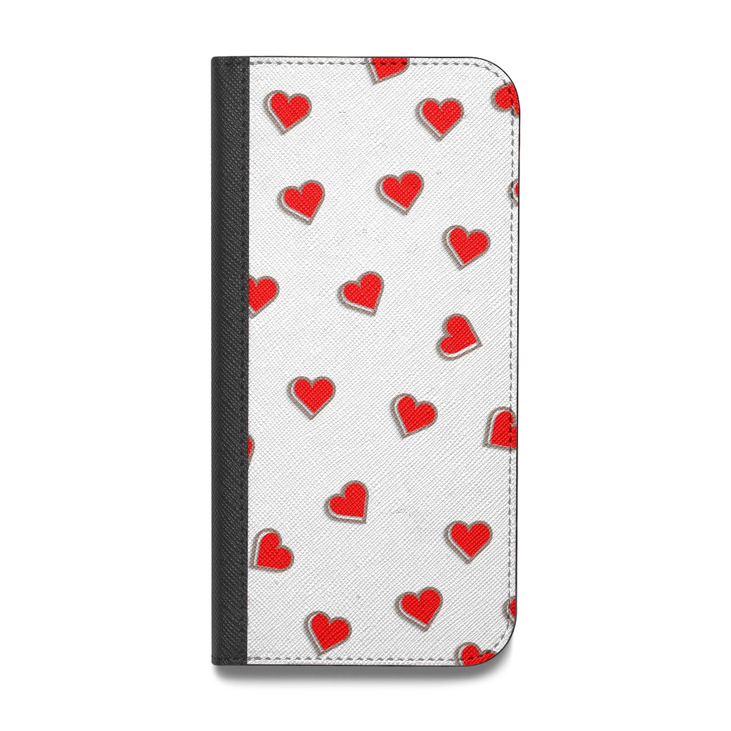 Cute Red Hearts Vegan Leather Flip Samsung Case