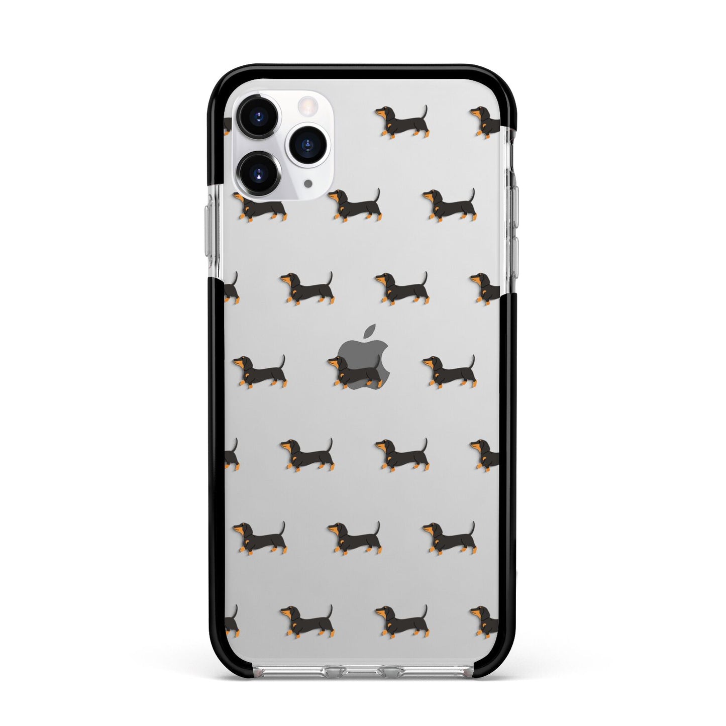 Dachshund Apple iPhone 11 Pro Max in Silver with Black Impact Case