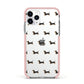 Dachshund Apple iPhone 11 Pro in Silver with Pink Impact Case