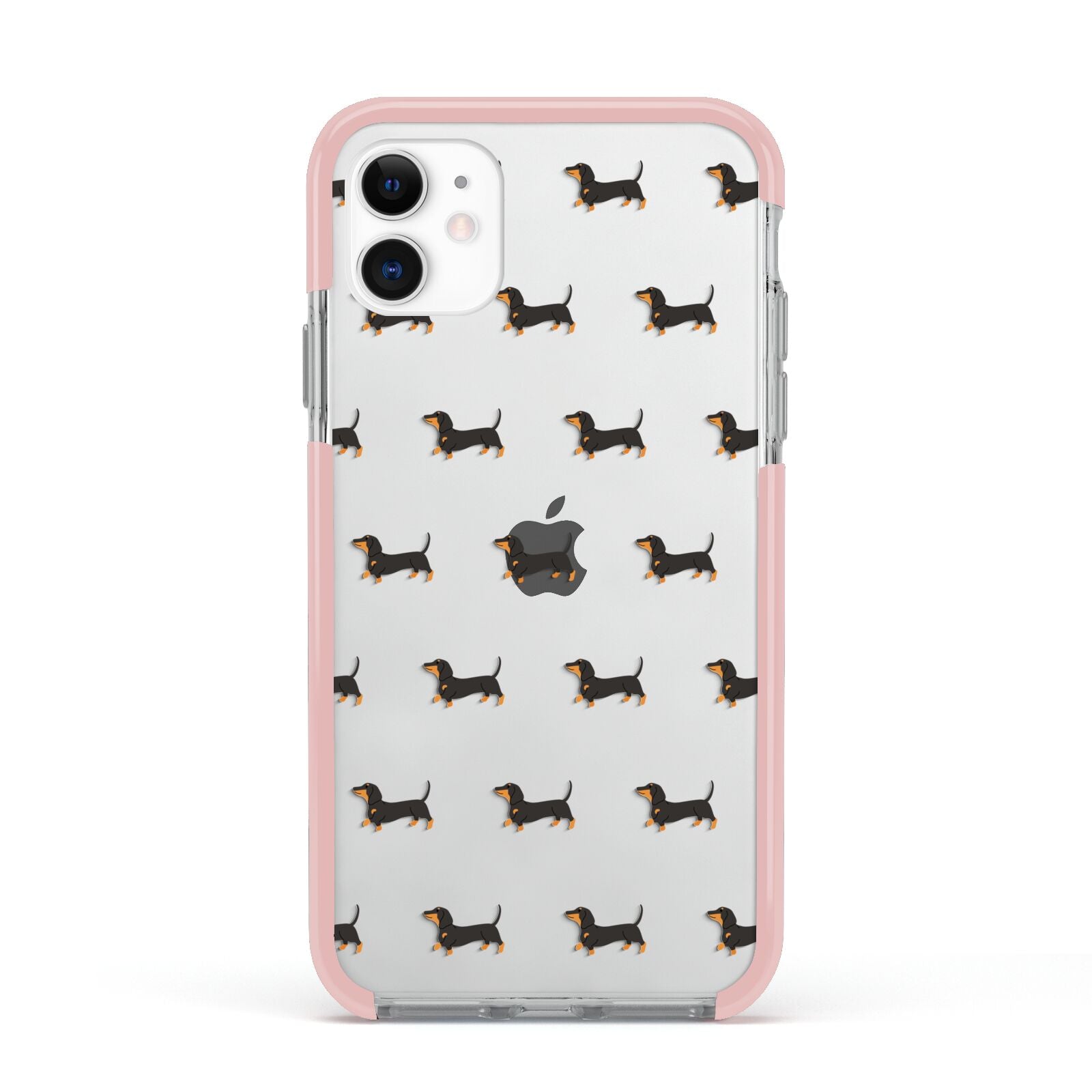 Dachshund Apple iPhone 11 in White with Pink Impact Case