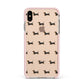 Dachshund Apple iPhone Xs Max Impact Case Pink Edge on Gold Phone