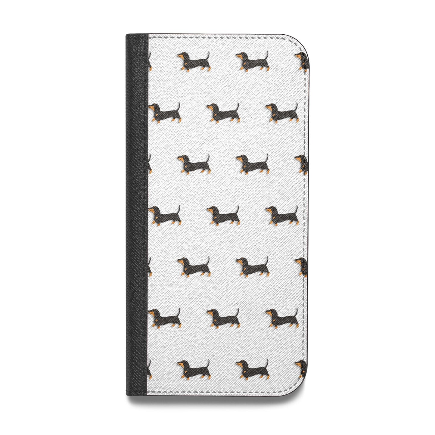 Dachshund Vegan Leather Flip iPhone Case