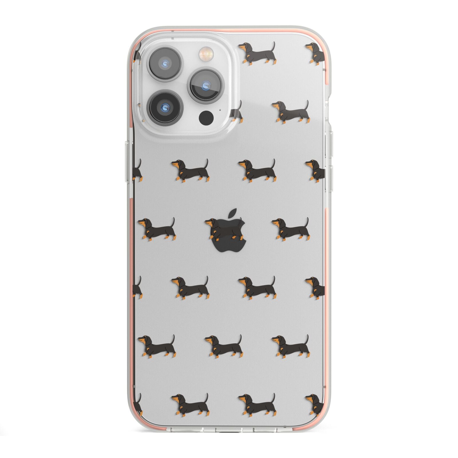 Dachshund iPhone 13 Pro Max TPU Impact Case with Pink Edges