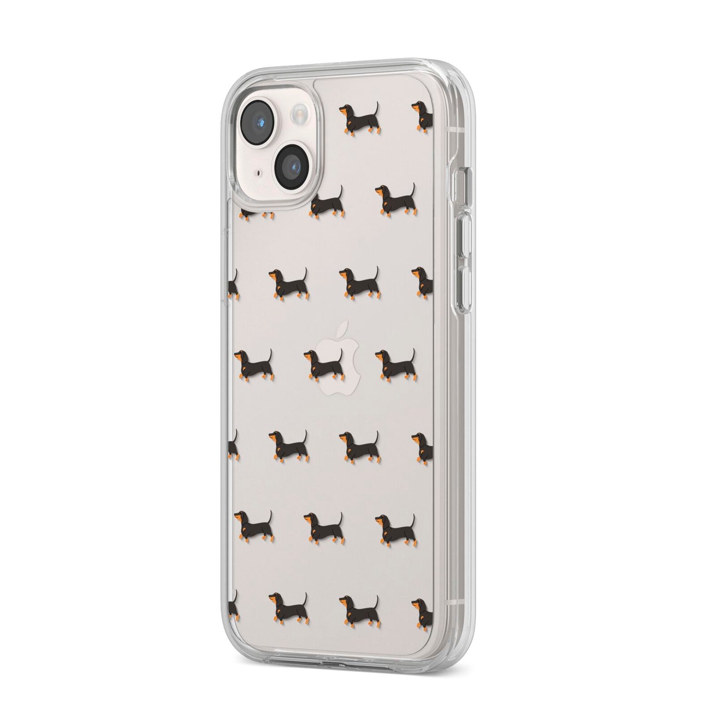 Dachshund iPhone 14 Plus Clear Tough Case Starlight Angled Image