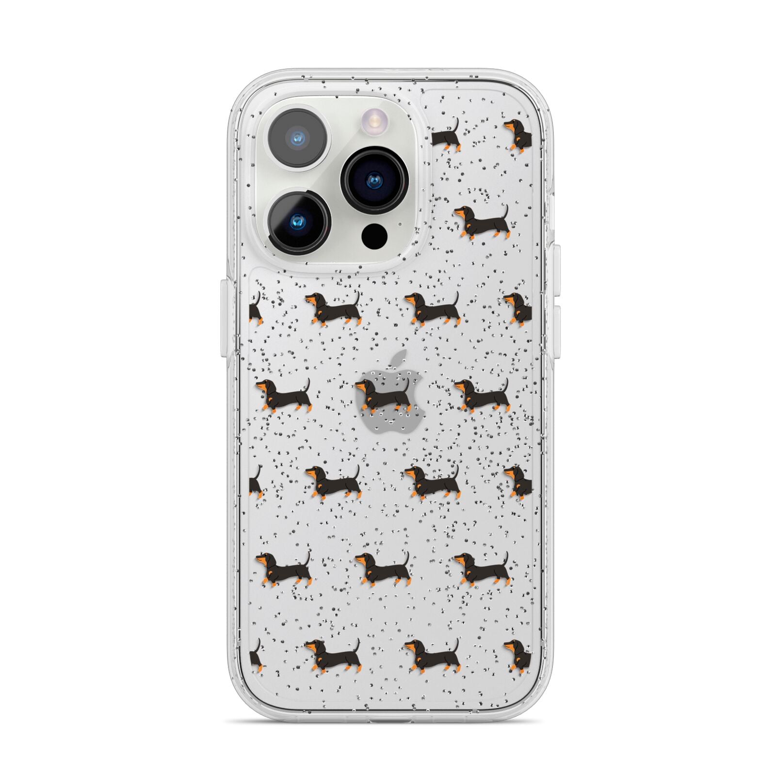 Dachshund iPhone 14 Pro Glitter Tough Case Silver
