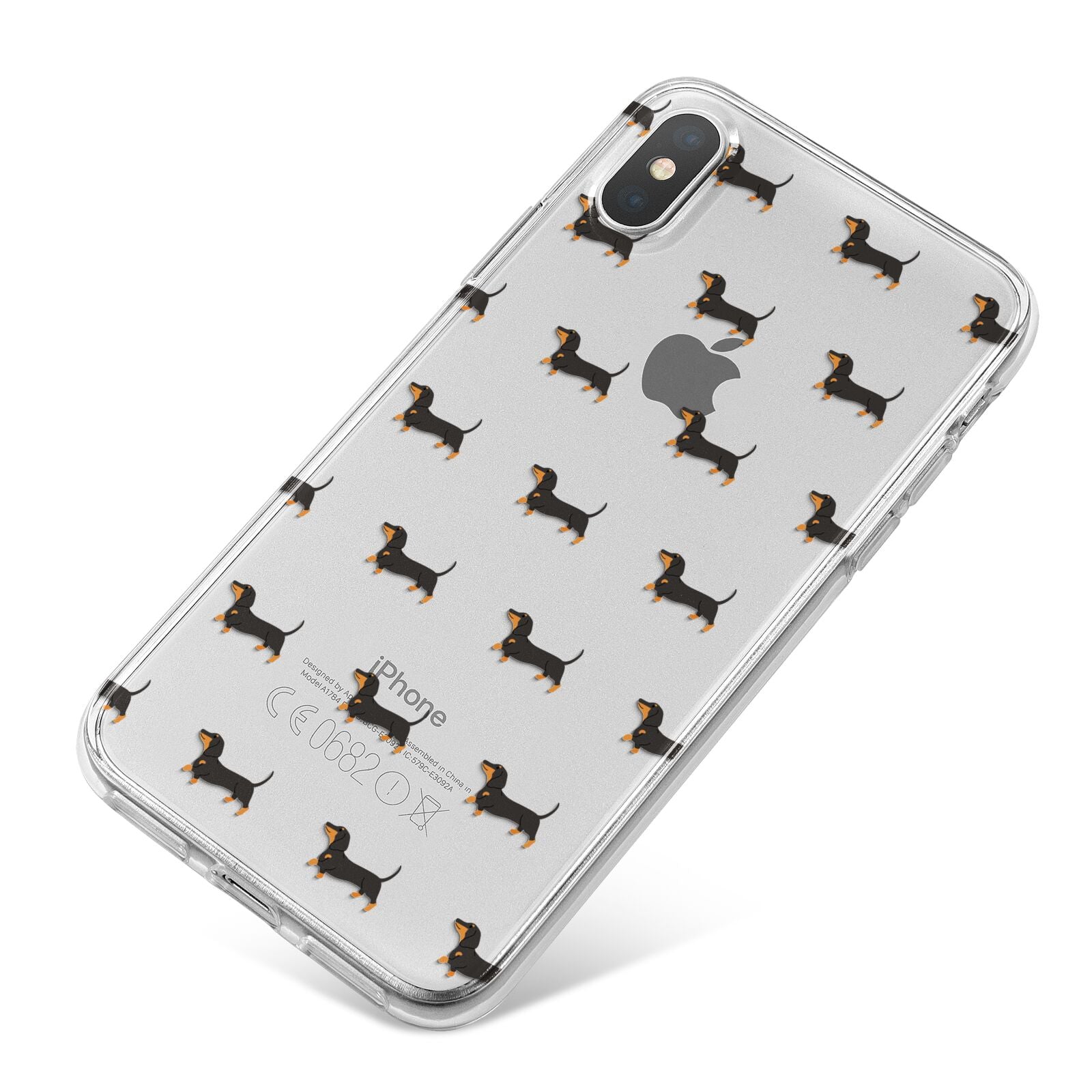 Dachshund iPhone X Bumper Case on Silver iPhone