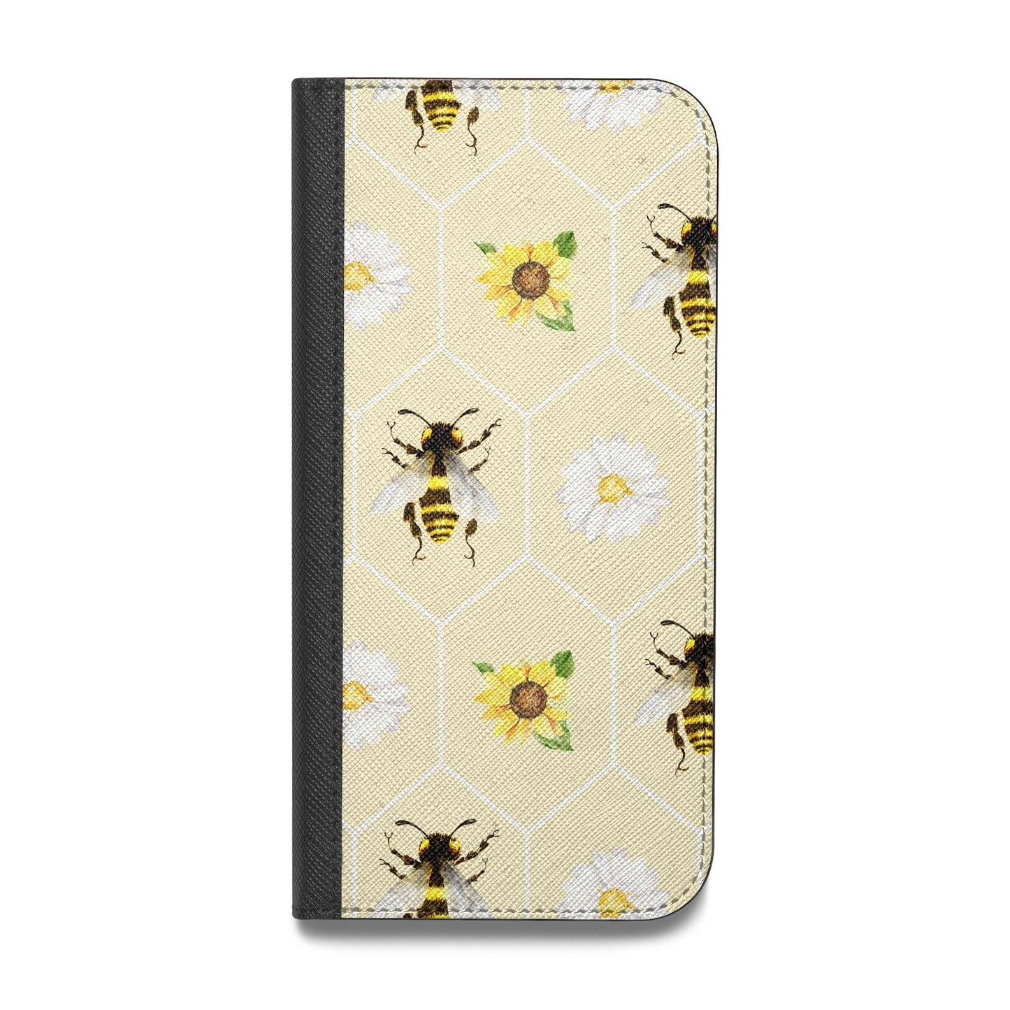 Daisies Bees and Sunflowers Vegan Leather Flip Samsung Case