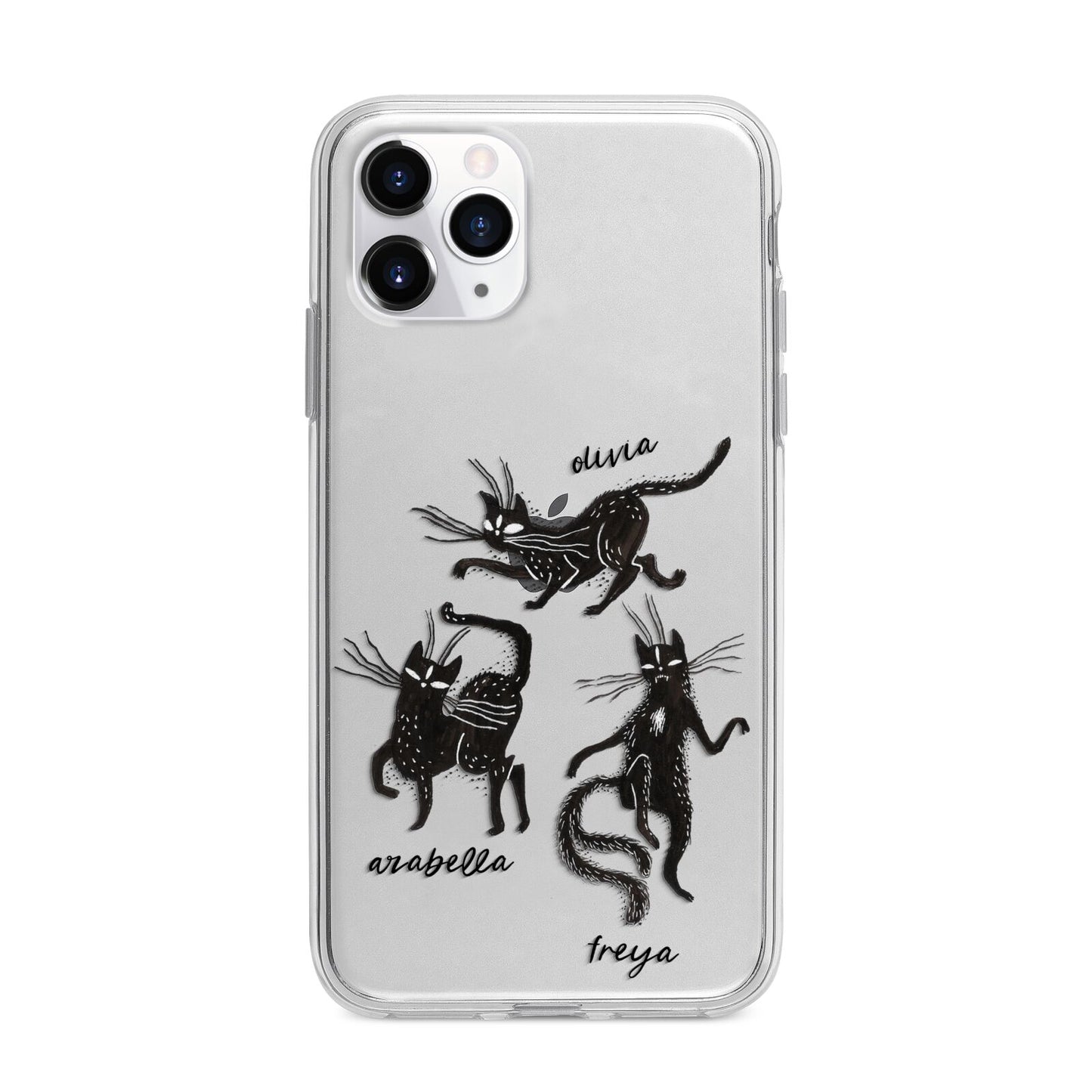 Dancing Cats Halloween Apple iPhone 11 Pro in Silver with Bumper Case
