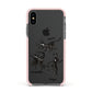 Dancing Cats Halloween Apple iPhone Xs Impact Case Pink Edge on Black Phone