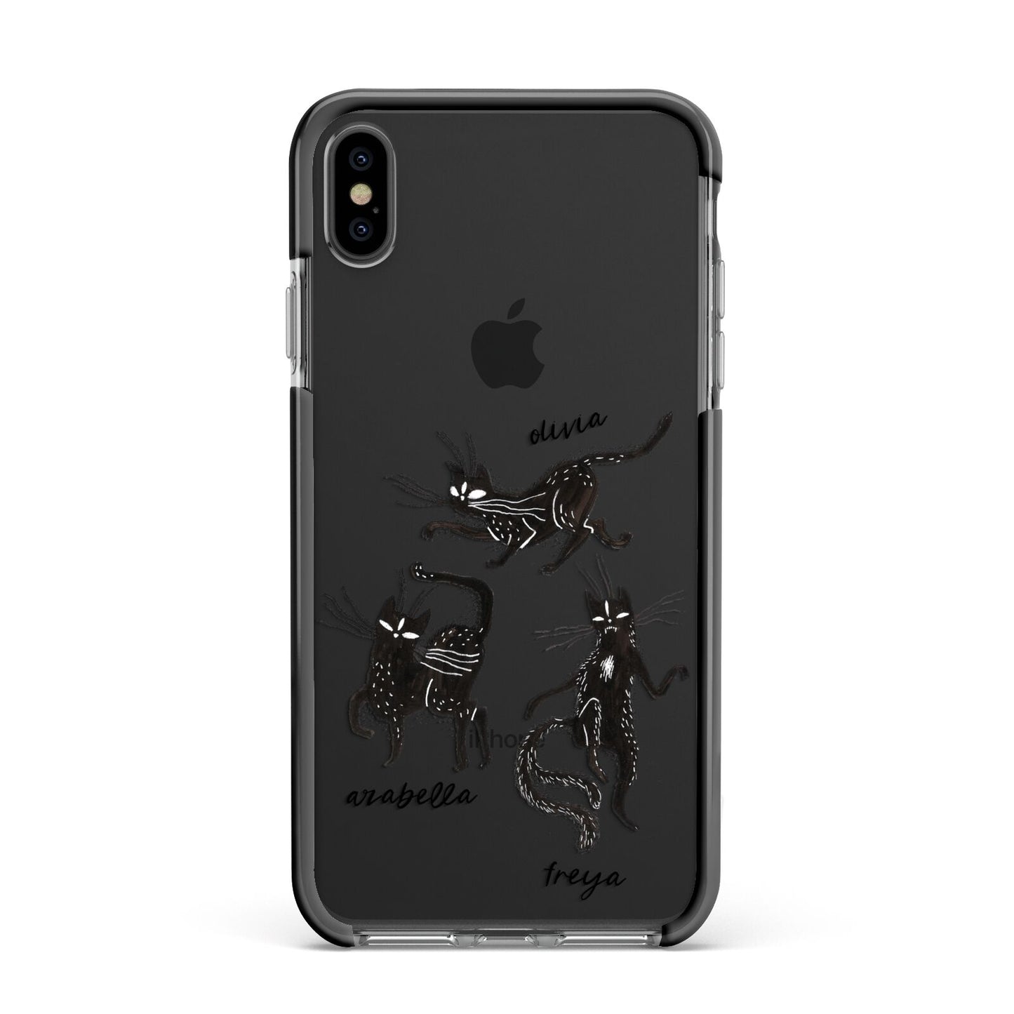 Dancing Cats Halloween Apple iPhone Xs Max Impact Case Black Edge on Black Phone