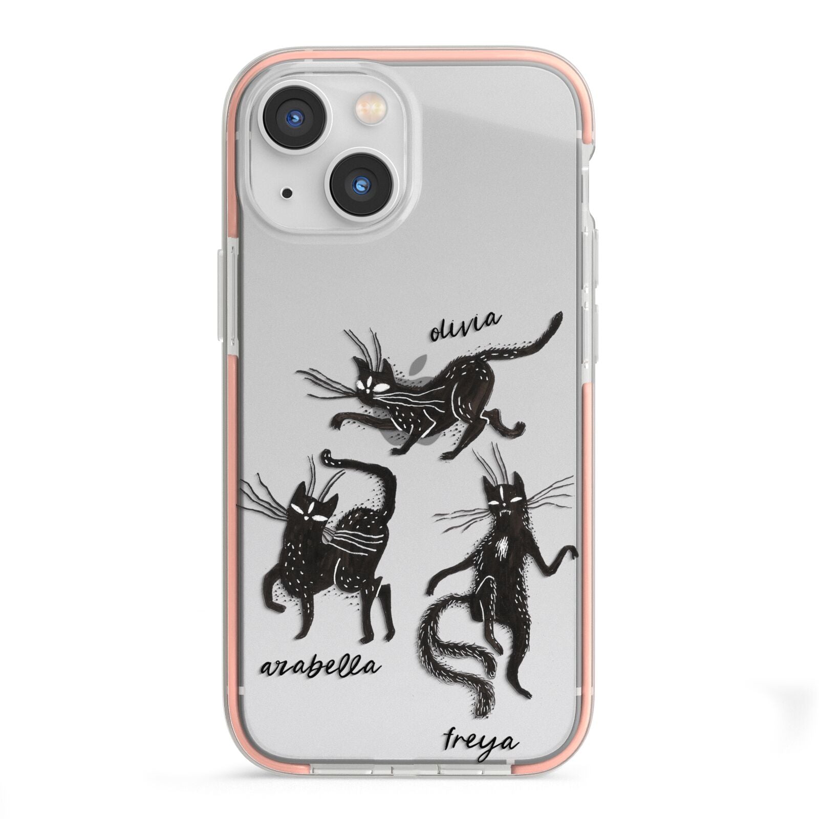 Dancing Cats Halloween iPhone 13 Mini TPU Impact Case with Pink Edges