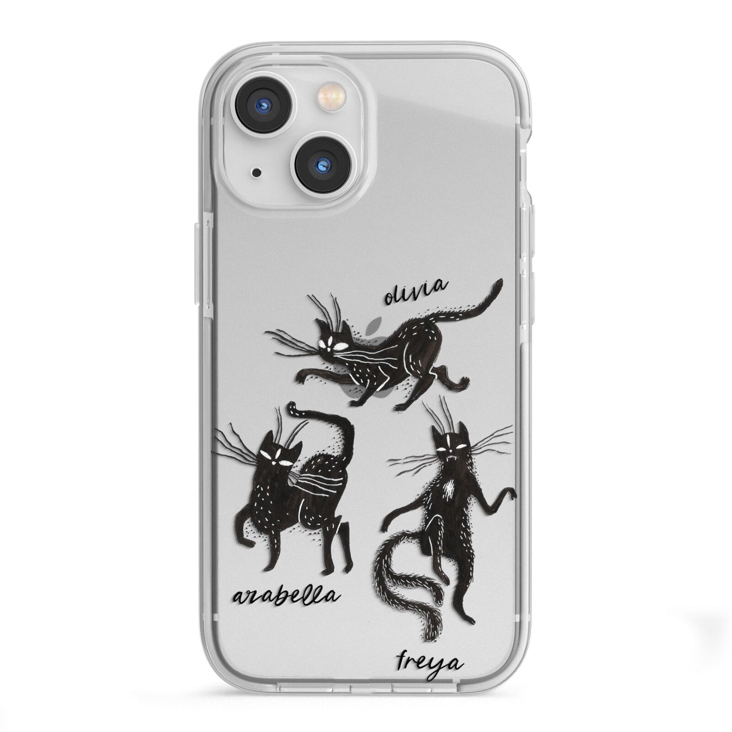 Dancing Cats Halloween iPhone 13 Mini TPU Impact Case with White Edges