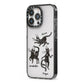 Dancing Cats Halloween iPhone 13 Pro Black Impact Case Side Angle on Silver phone
