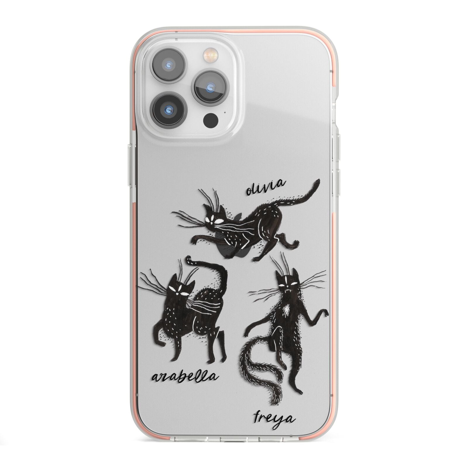 Dancing Cats Halloween iPhone 13 Pro Max TPU Impact Case with Pink Edges